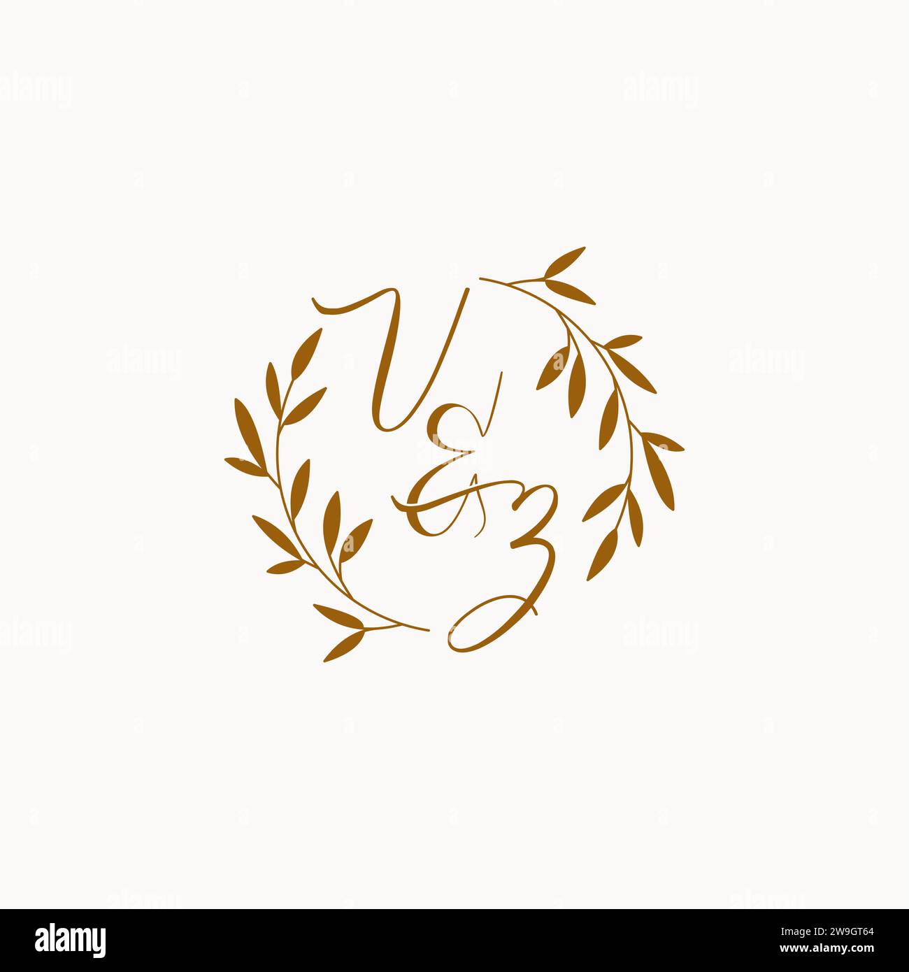 VZ initial wedding monogram logo design Stock Vector