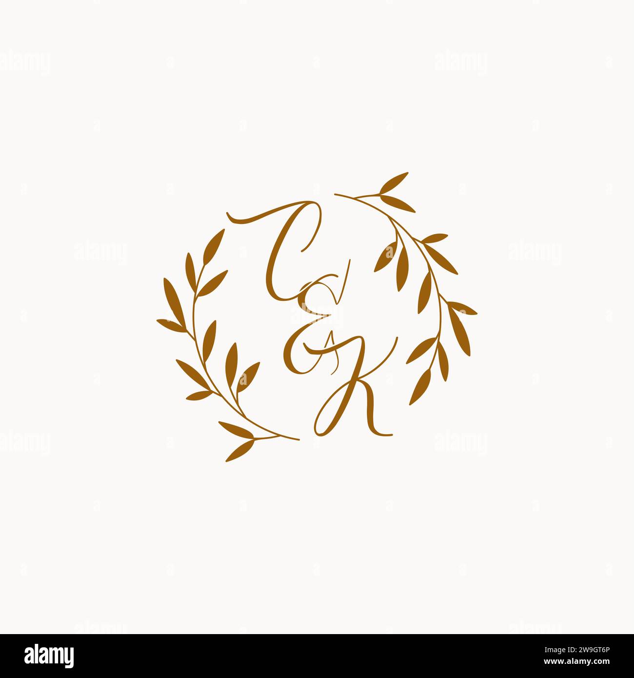 CK initial wedding monogram logo design Stock Vector