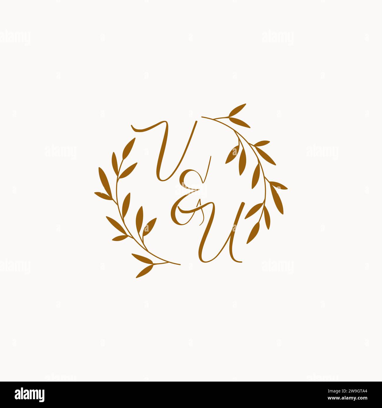 VU initial wedding monogram logo design Stock Vector