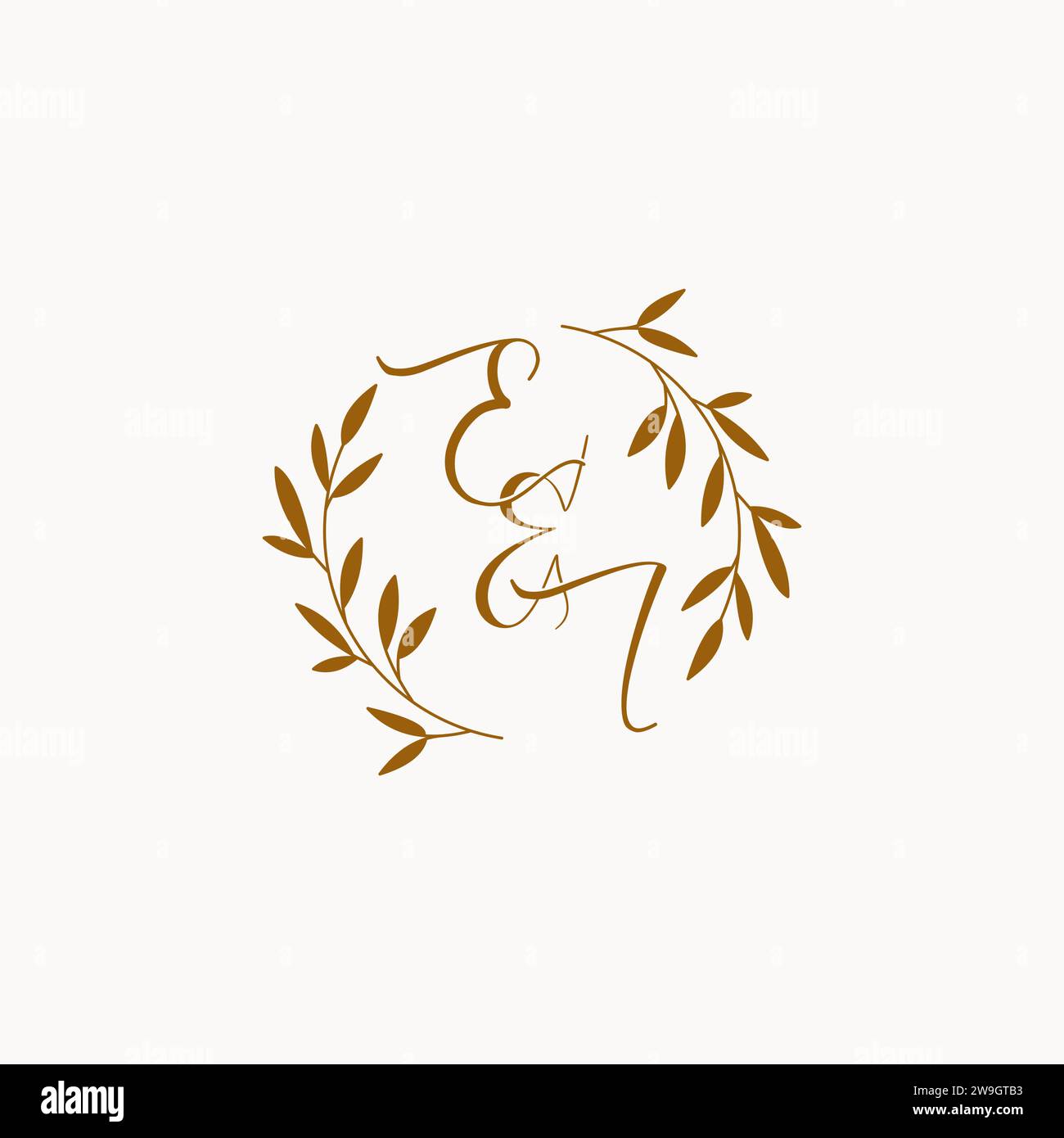 EI initial wedding monogram logo design Stock Vector