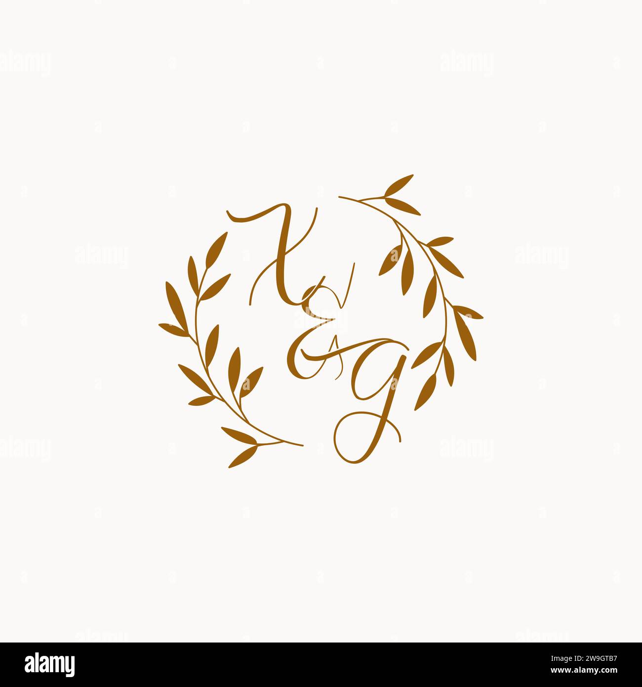 XG initial wedding monogram logo design Stock Vector