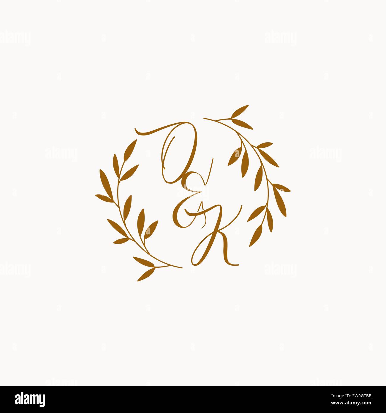 OK initial wedding monogram logo design Stock Vector