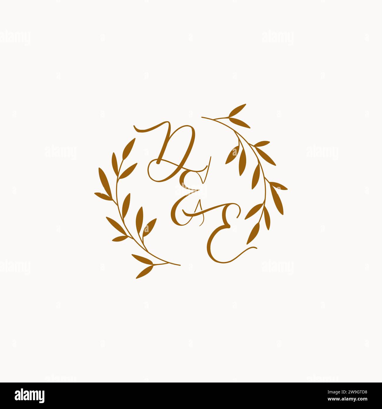 DE initial wedding monogram logo design Stock Vector