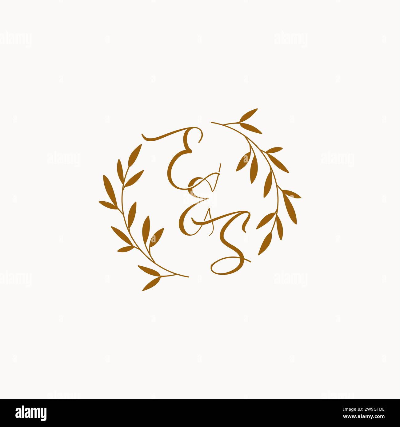 ES initial wedding monogram logo design Stock Vector
