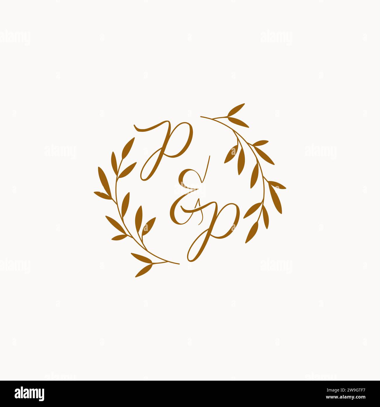 PP initial wedding monogram logo design Stock Vector