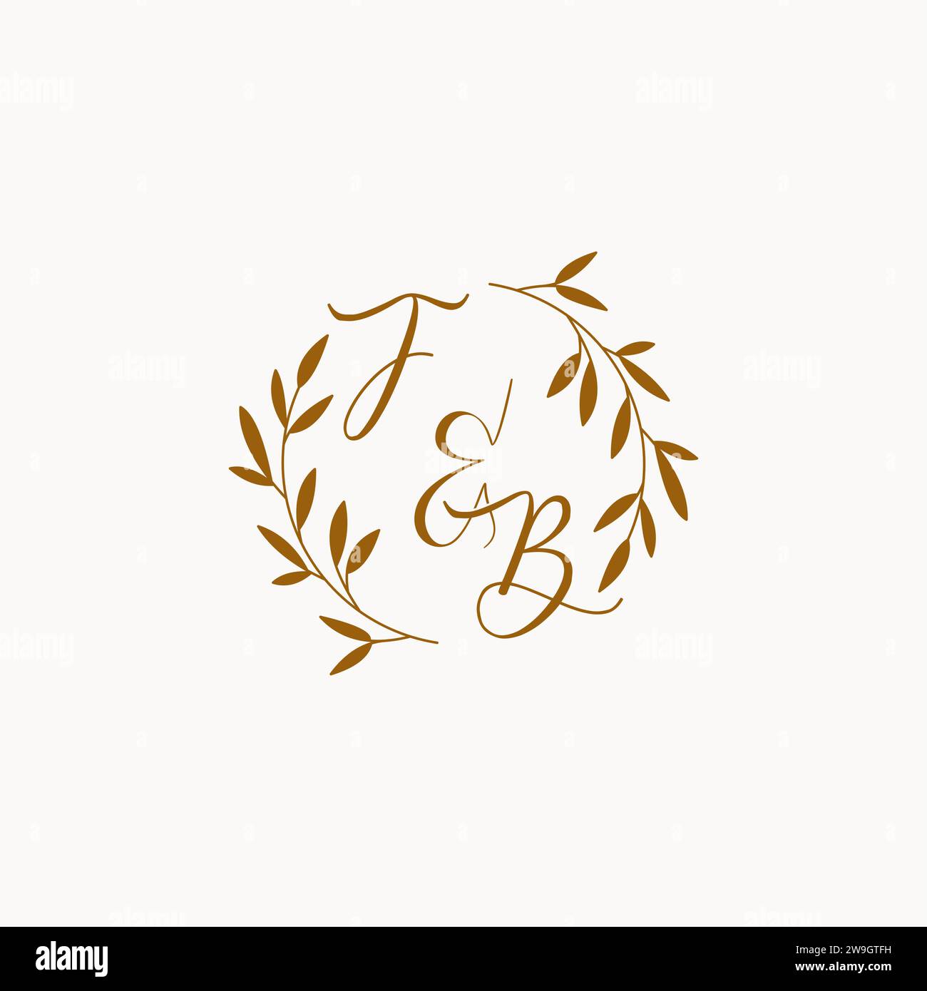 FB initial wedding monogram logo design Stock Vector
