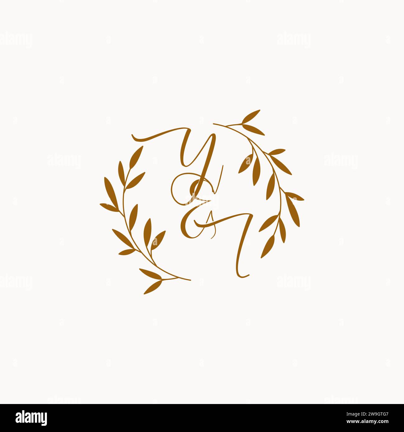 YI initial wedding monogram logo design Stock Vector