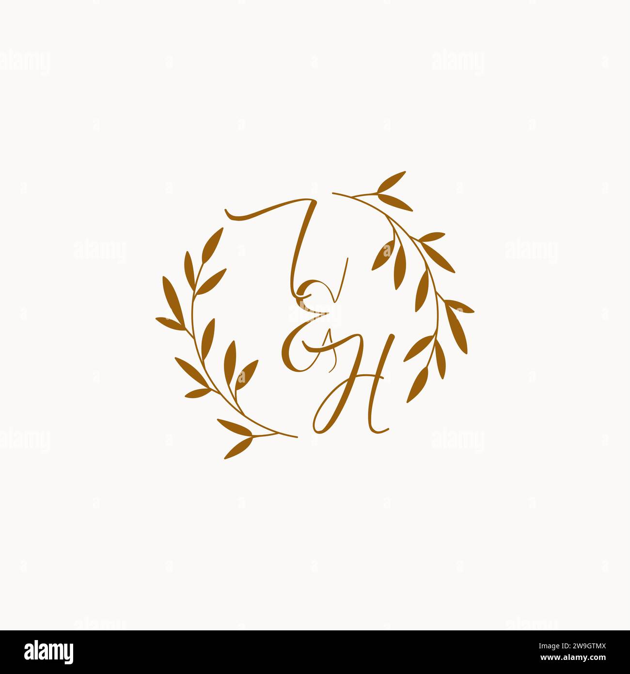 IH initial wedding monogram logo design Stock Vector