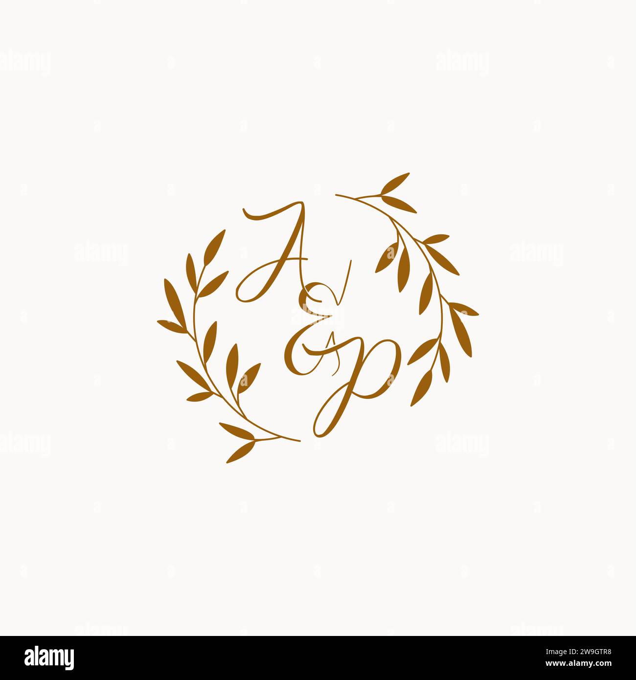 2 Letter Logo, AP Initials – Elegant Quill