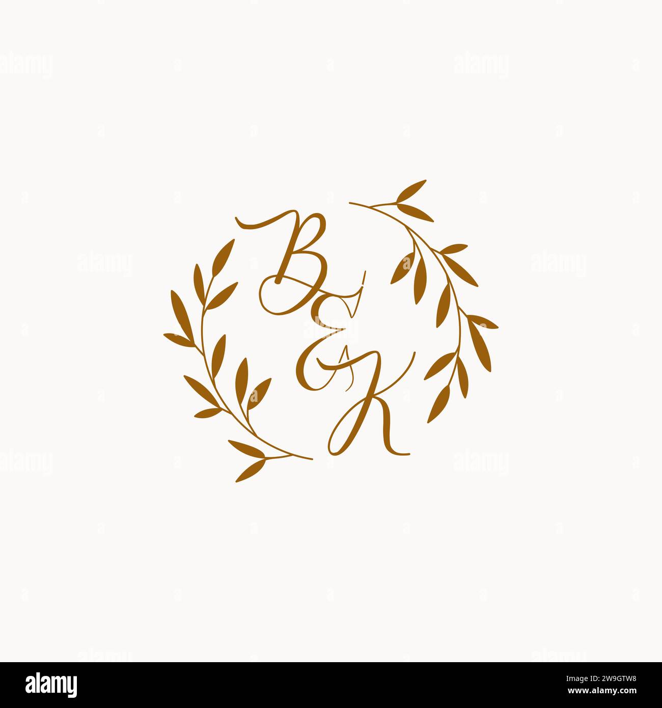 BK initial wedding monogram logo design Stock Vector