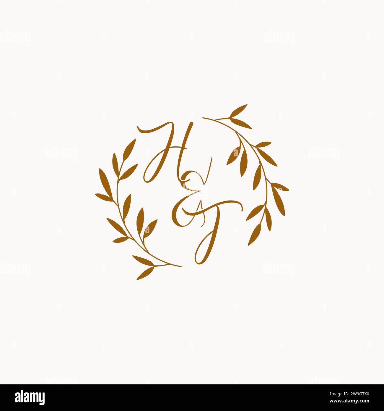 HT initial wedding monogram logo design Stock Vector