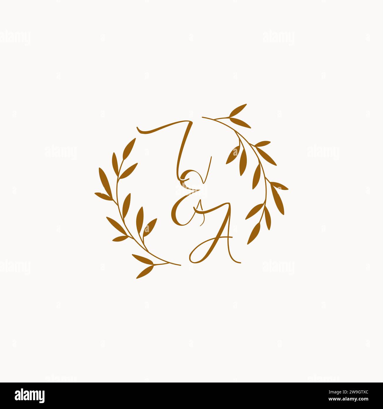 IA initial wedding monogram logo design Stock Vector