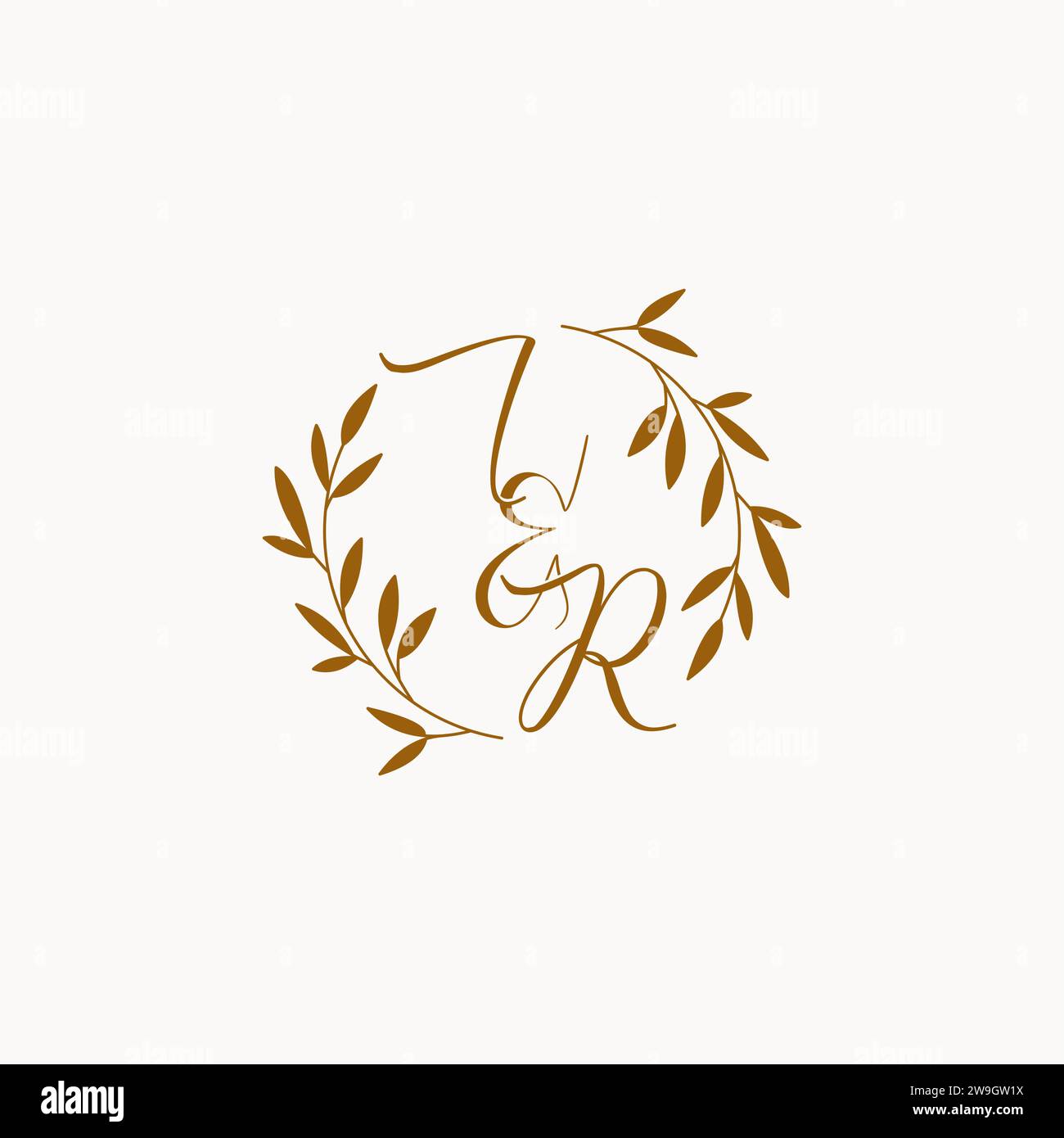 IR initial wedding monogram logo design Stock Vector
