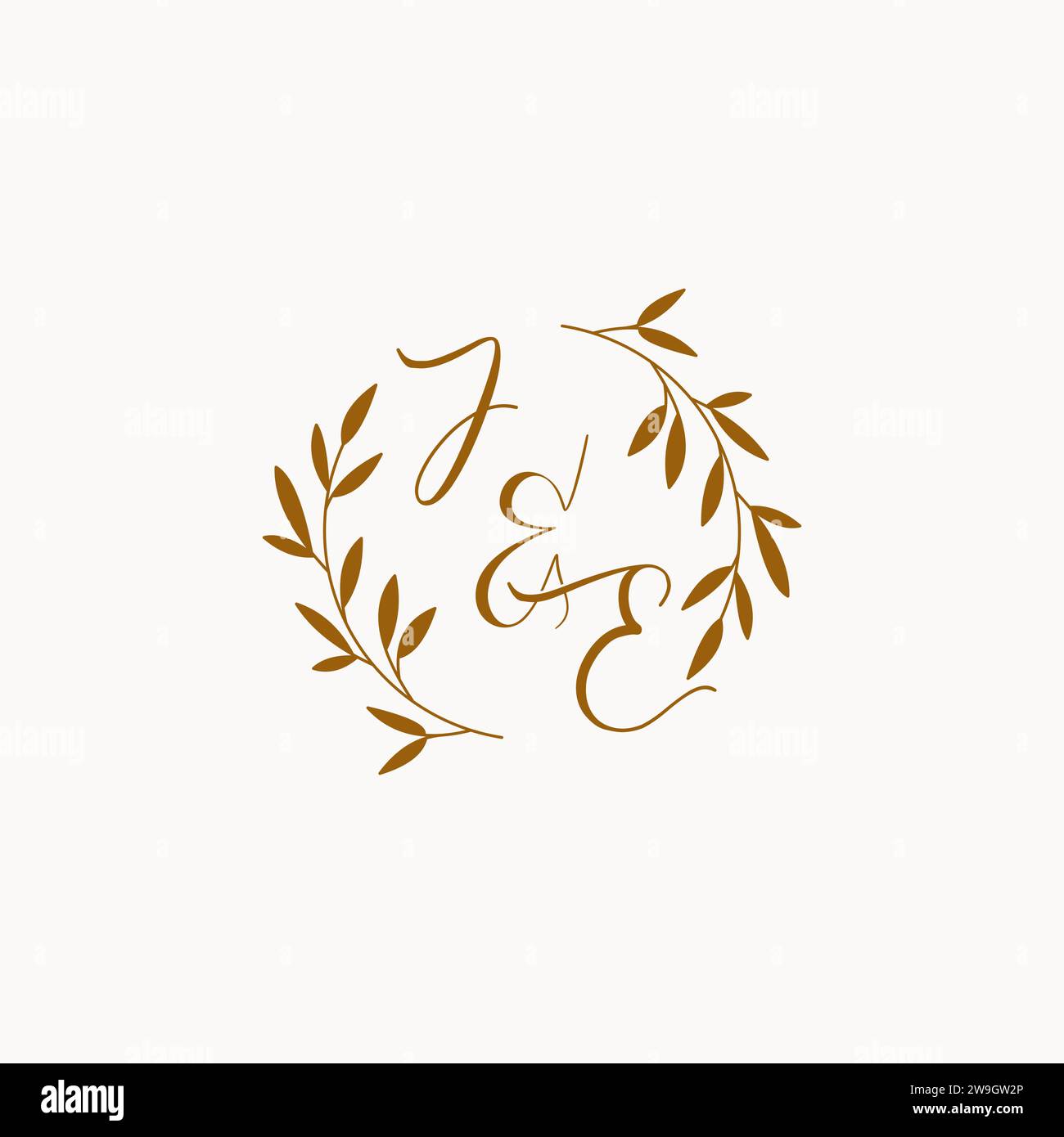 JE initial wedding monogram logo design Stock Vector