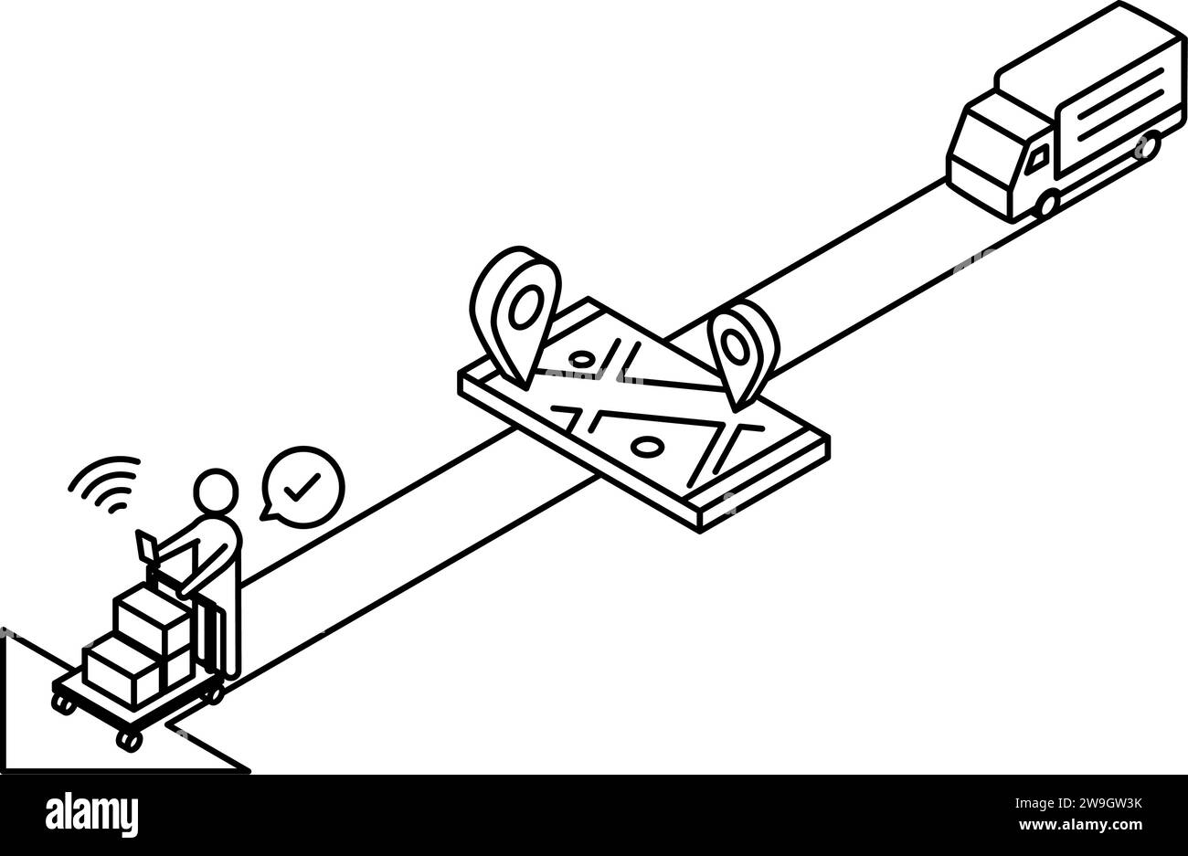 Image simple isometric illustration of logistics and distribution ...