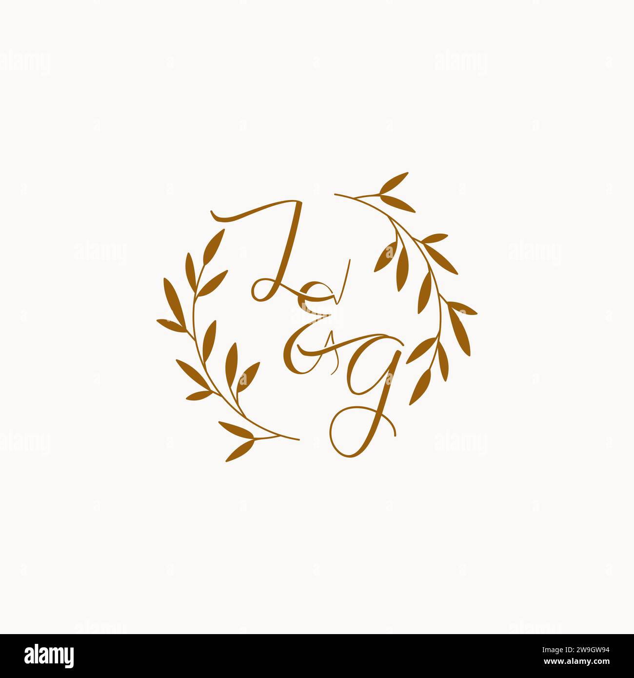 LG initial wedding monogram logo design Stock Vector