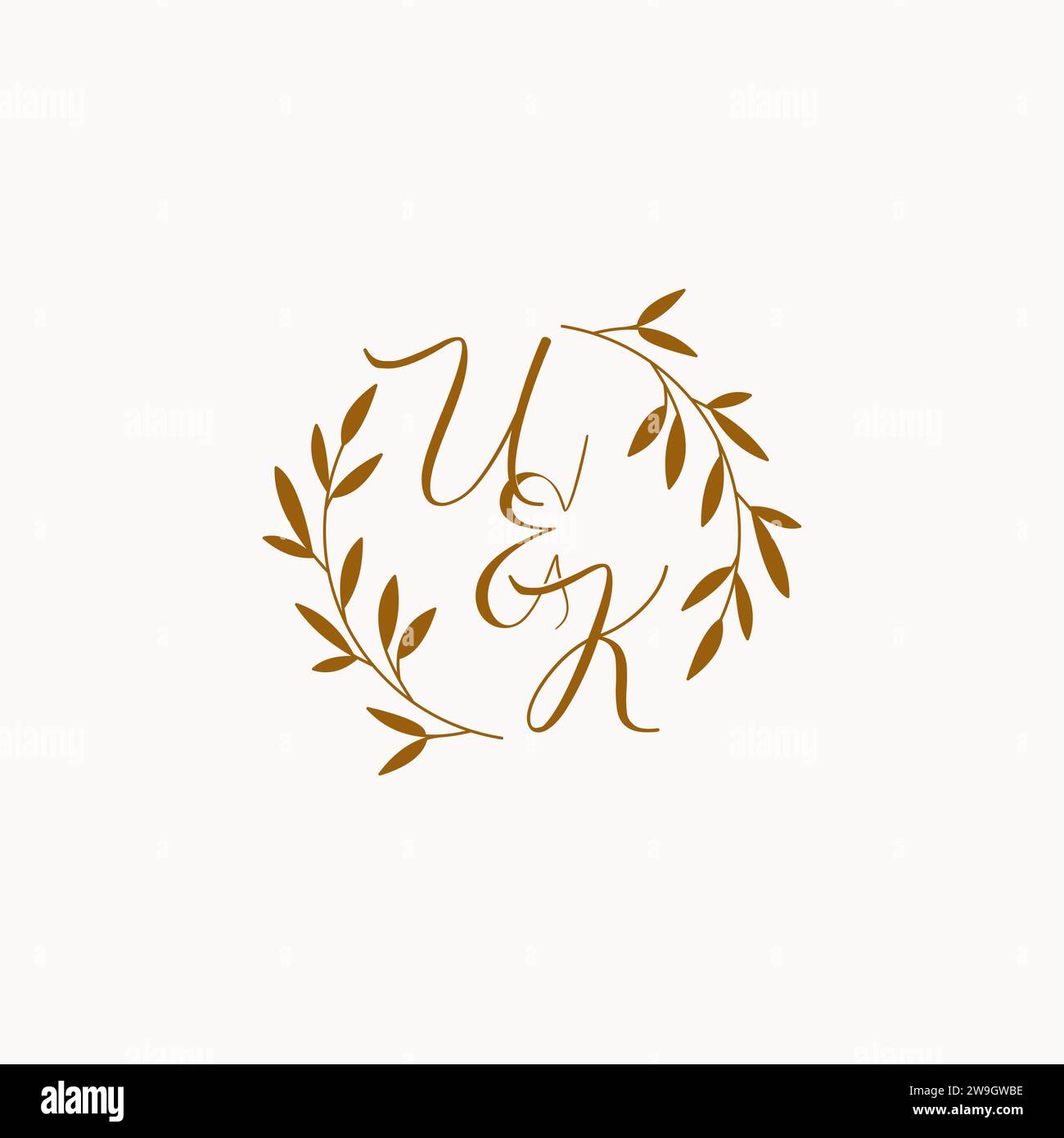 UK initial wedding monogram logo design Stock Vector