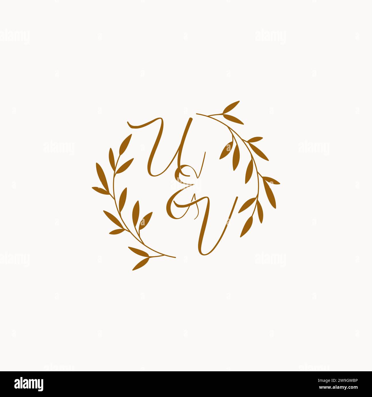 UV initial wedding monogram logo design Stock Vector