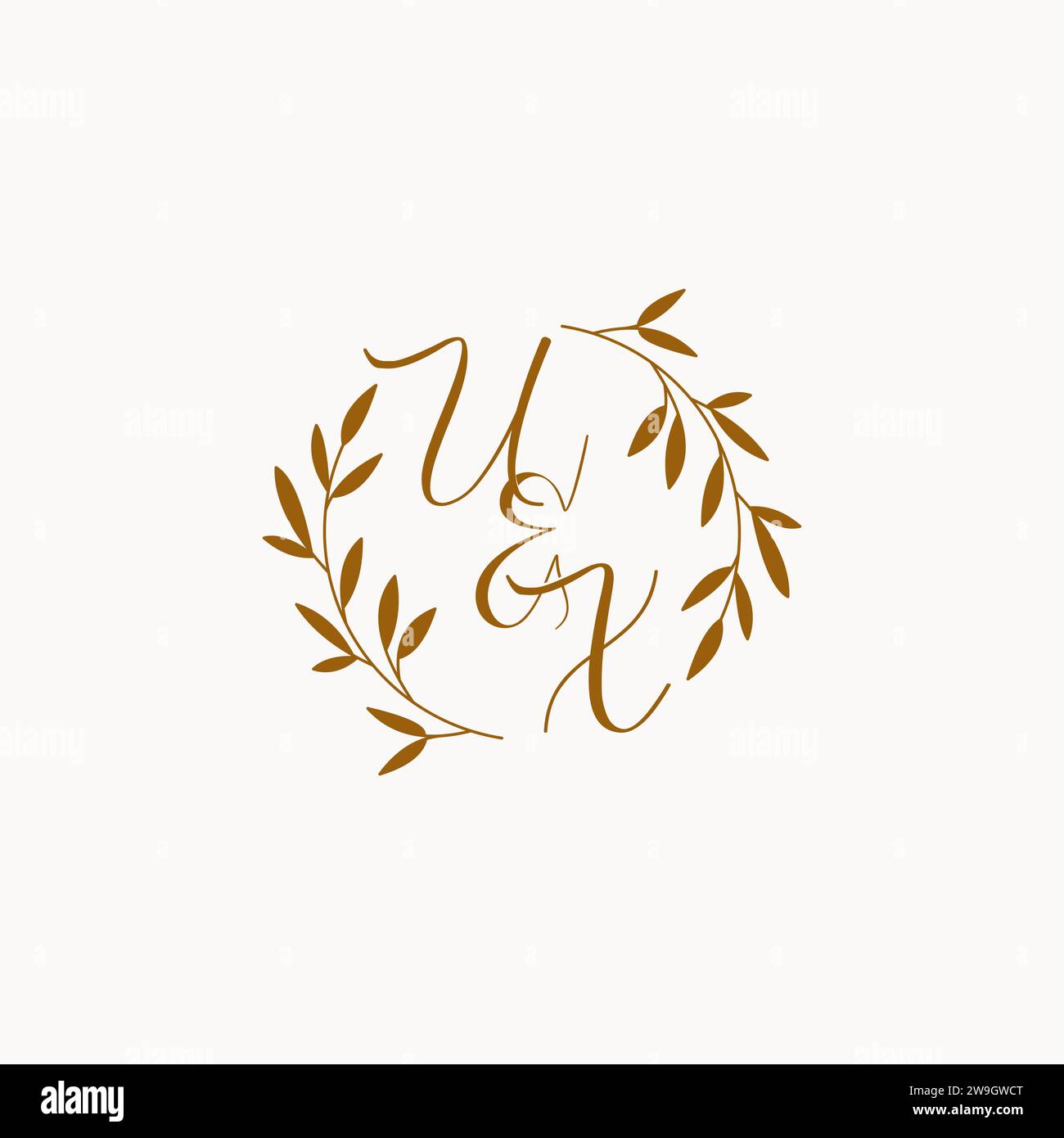 UX initial wedding monogram logo design Stock Vector