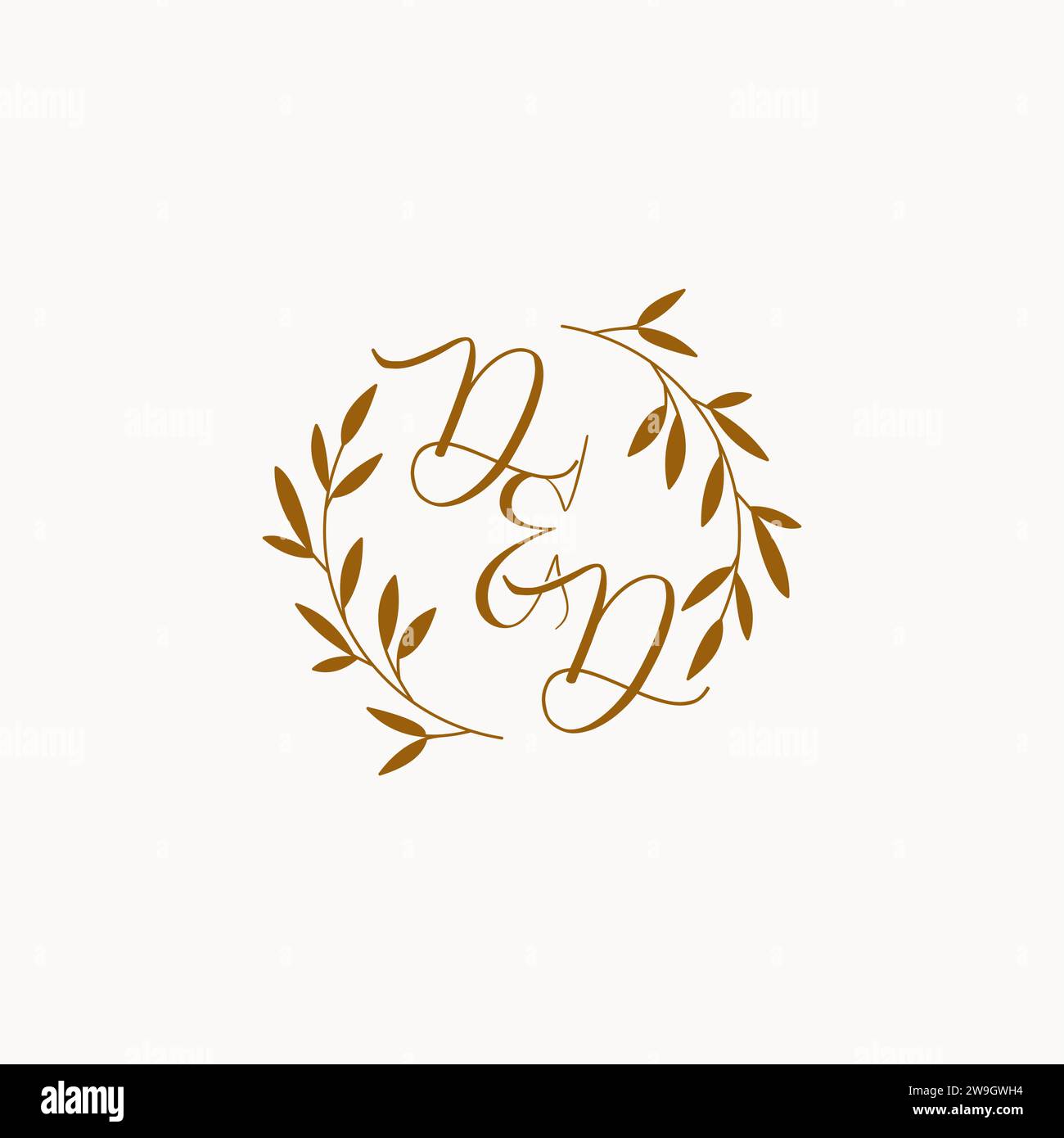 DD initial wedding monogram logo design Stock Vector