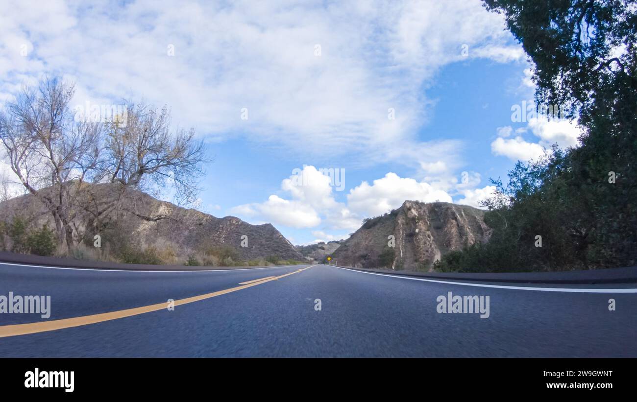 Driving Under Sunny Skies on Cuyama Highway Scenery Stock Photo - Alamy