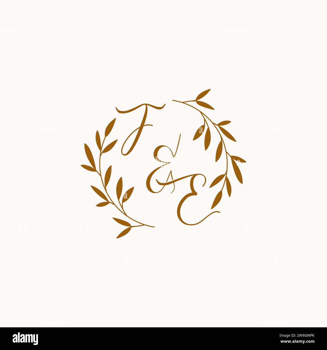 FE initial wedding monogram logo design Stock Vector