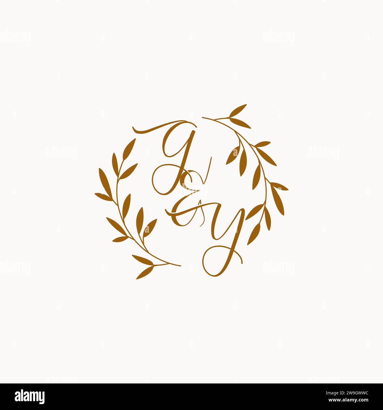 GY initial wedding monogram logo design Stock Vector