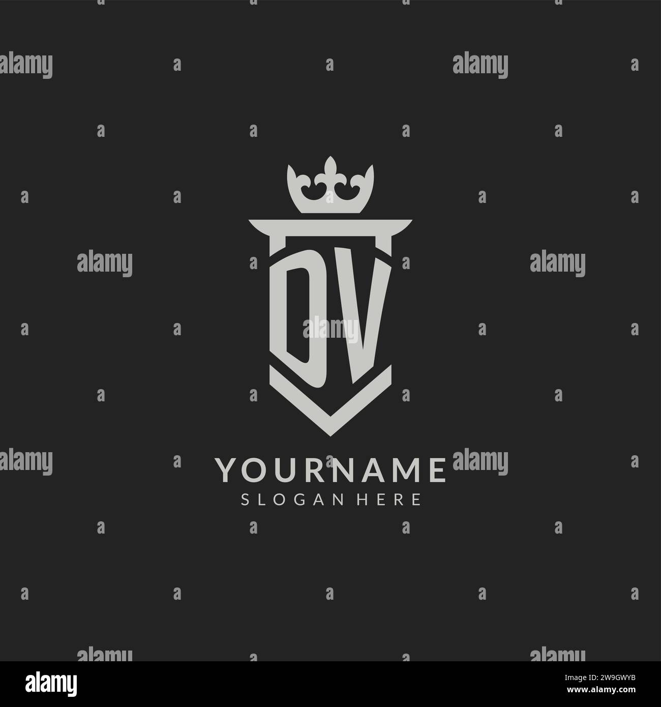 Initial DV shield and crown logo style vector graphic Stock Vector ...