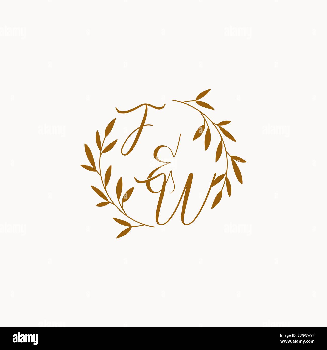 FW initial wedding monogram logo design Stock Vector