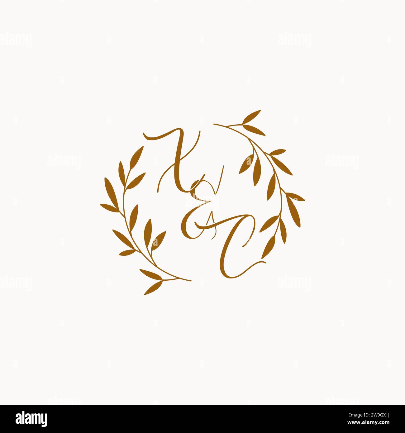 XC initial wedding monogram logo design Stock Vector