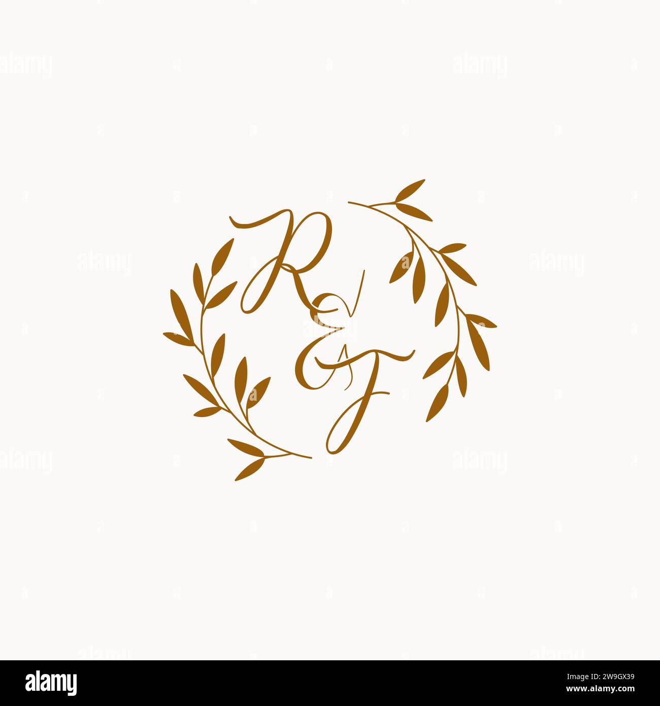 RF initial wedding monogram logo design Stock Vector