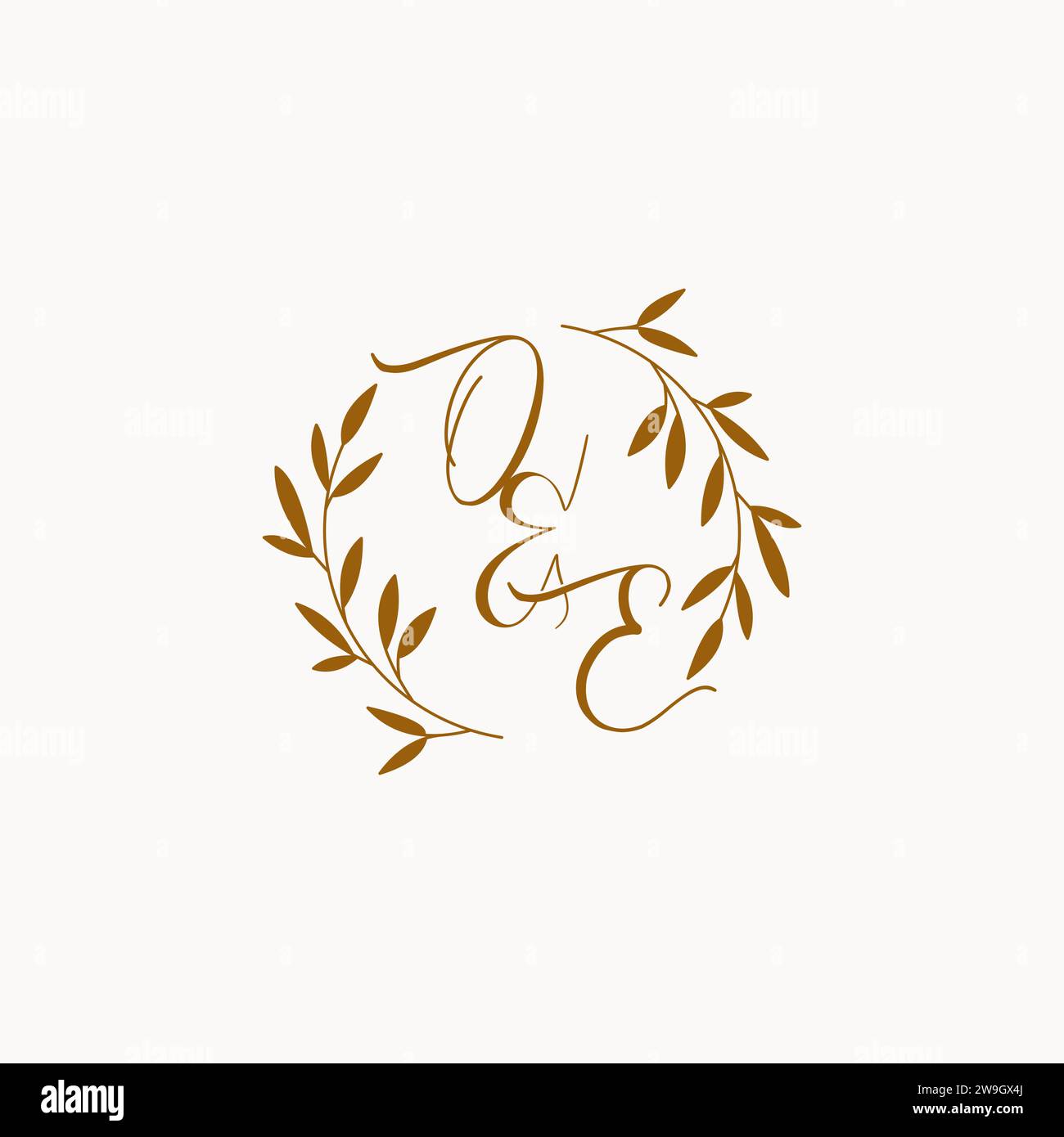 OE initial wedding monogram logo design Stock Vector