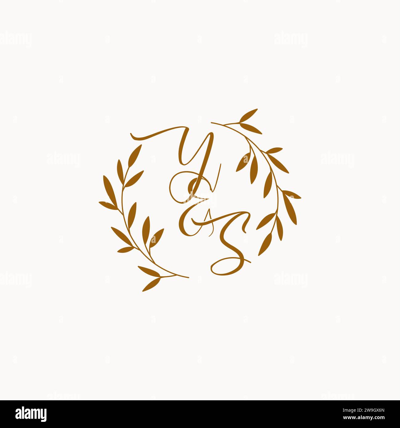 YS initial wedding monogram logo design Stock Vector