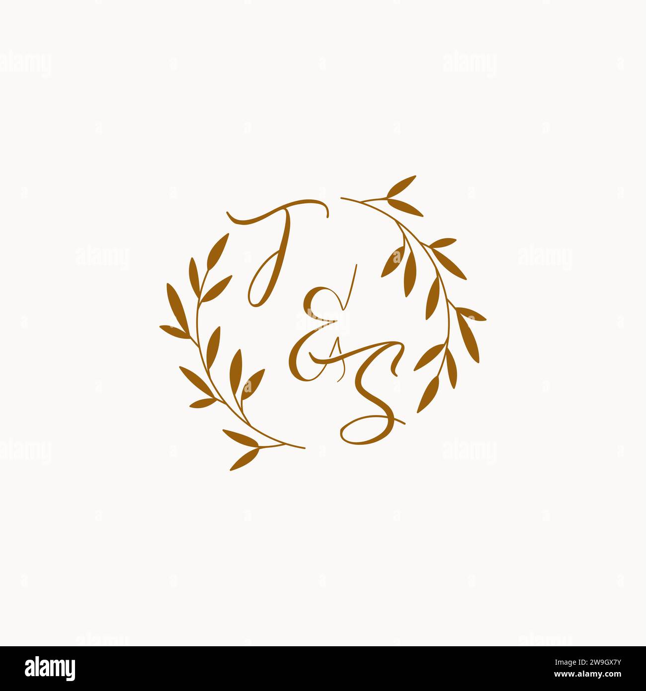 TS initial wedding monogram logo design Stock Vector