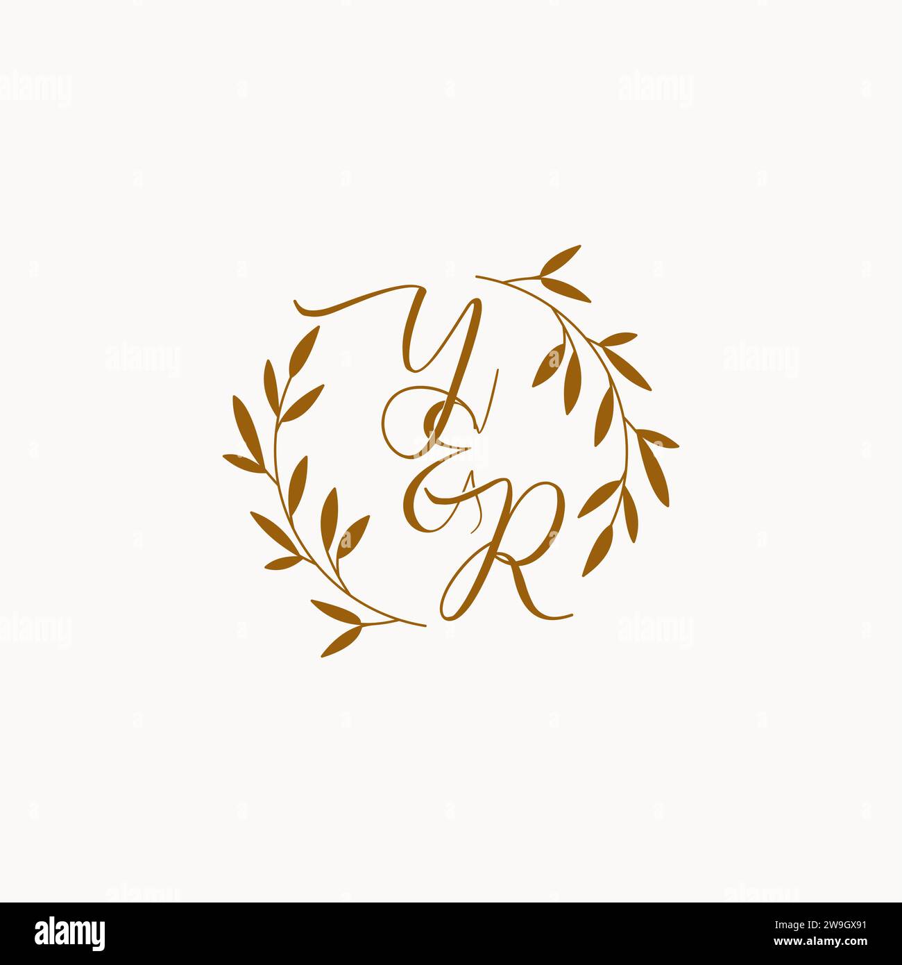YR initial wedding monogram logo design Stock Vector