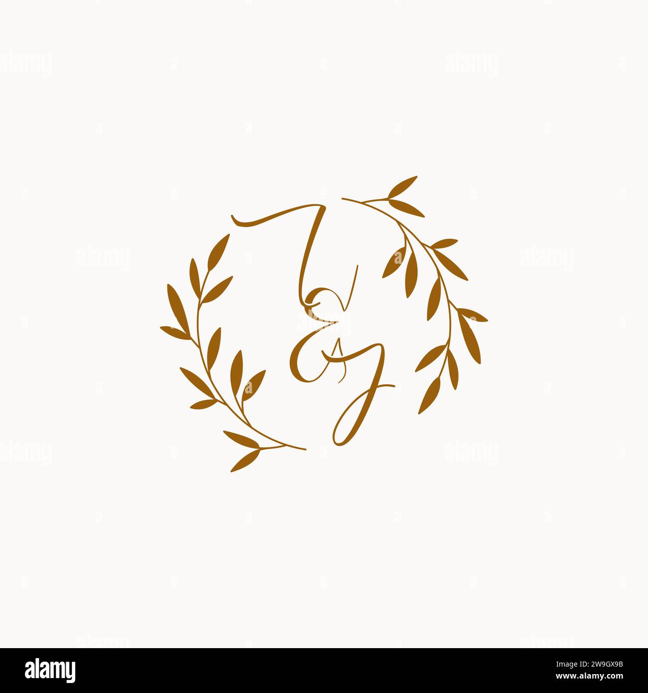 IJ initial wedding monogram logo design Stock Vector