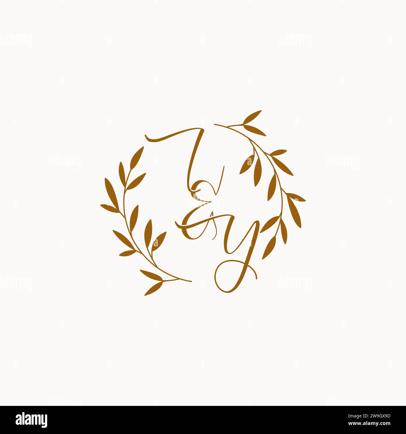 IY initial wedding monogram logo design Stock Vector