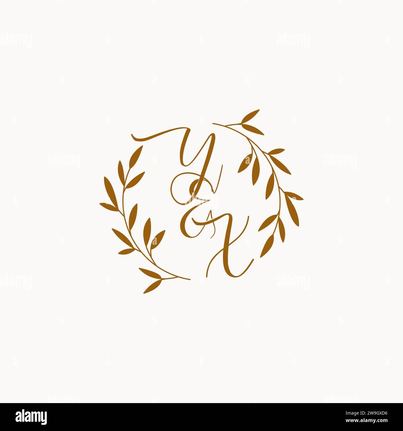 YX initial wedding monogram logo design Stock Vector