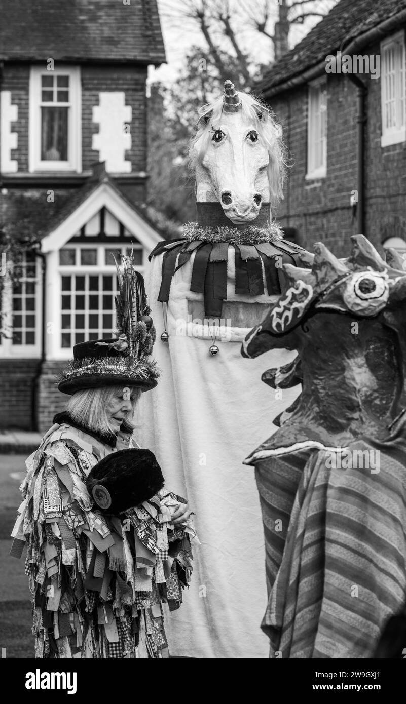 The Ditchling Mummers set off to perform on Boxing Day. Mummers' plays