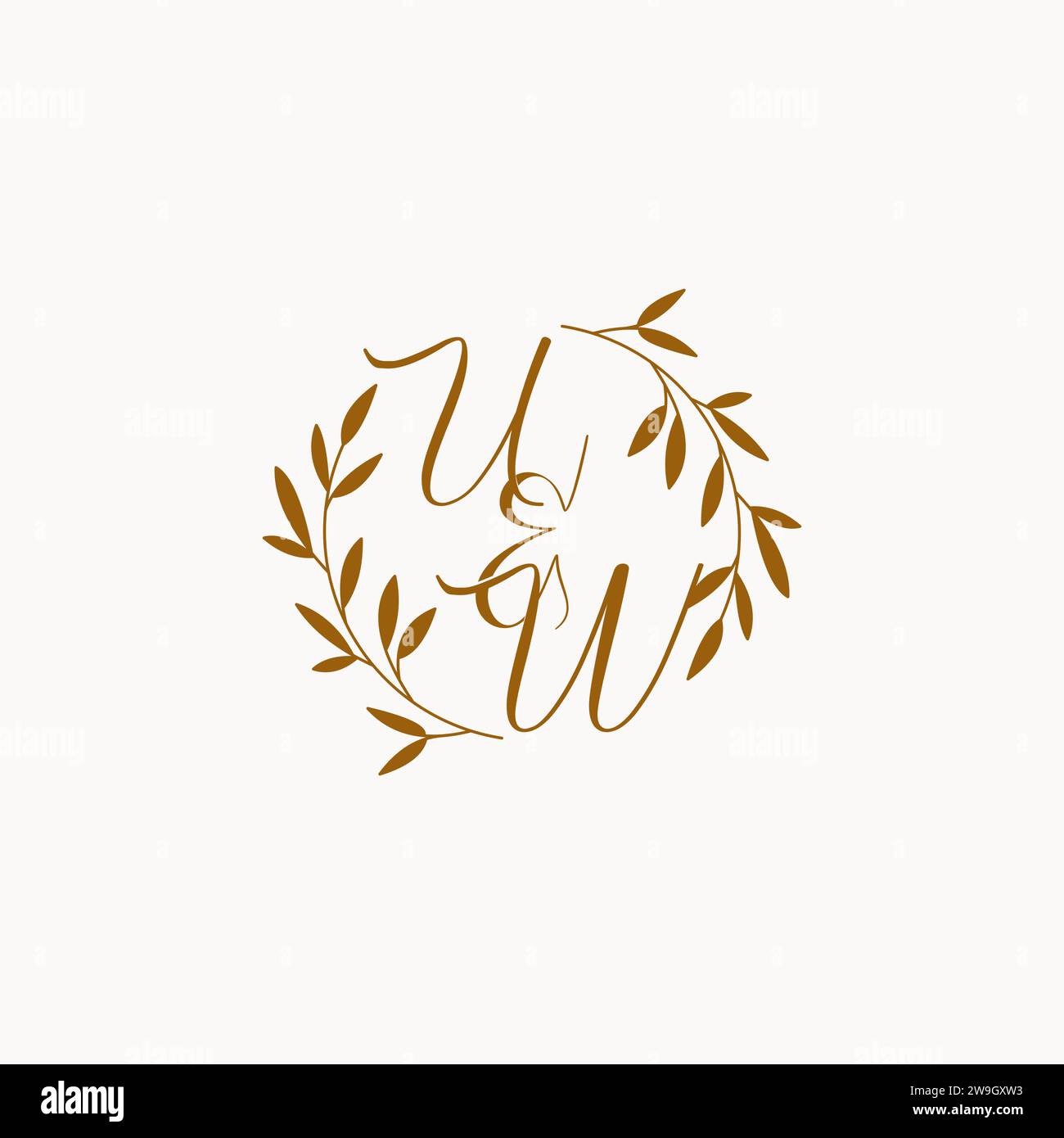 UW initial wedding monogram logo design Stock Vector