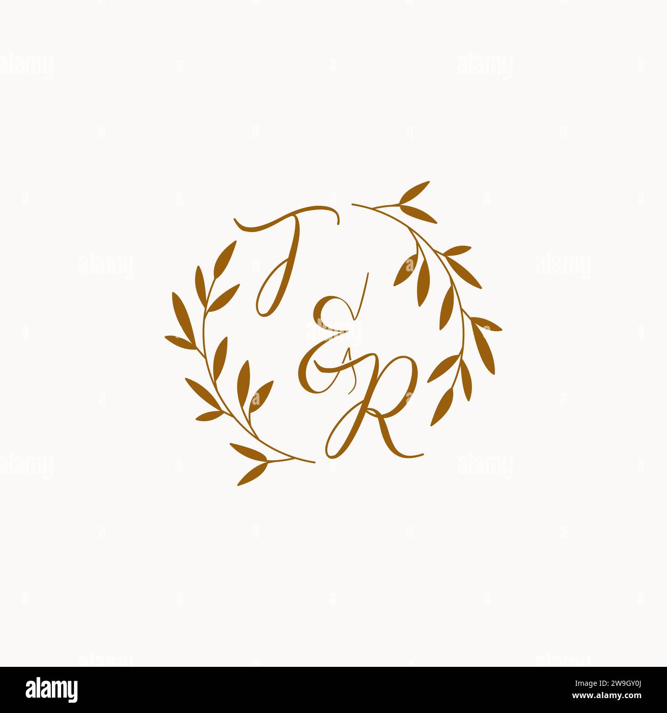 TR initial wedding monogram logo design Stock Vector