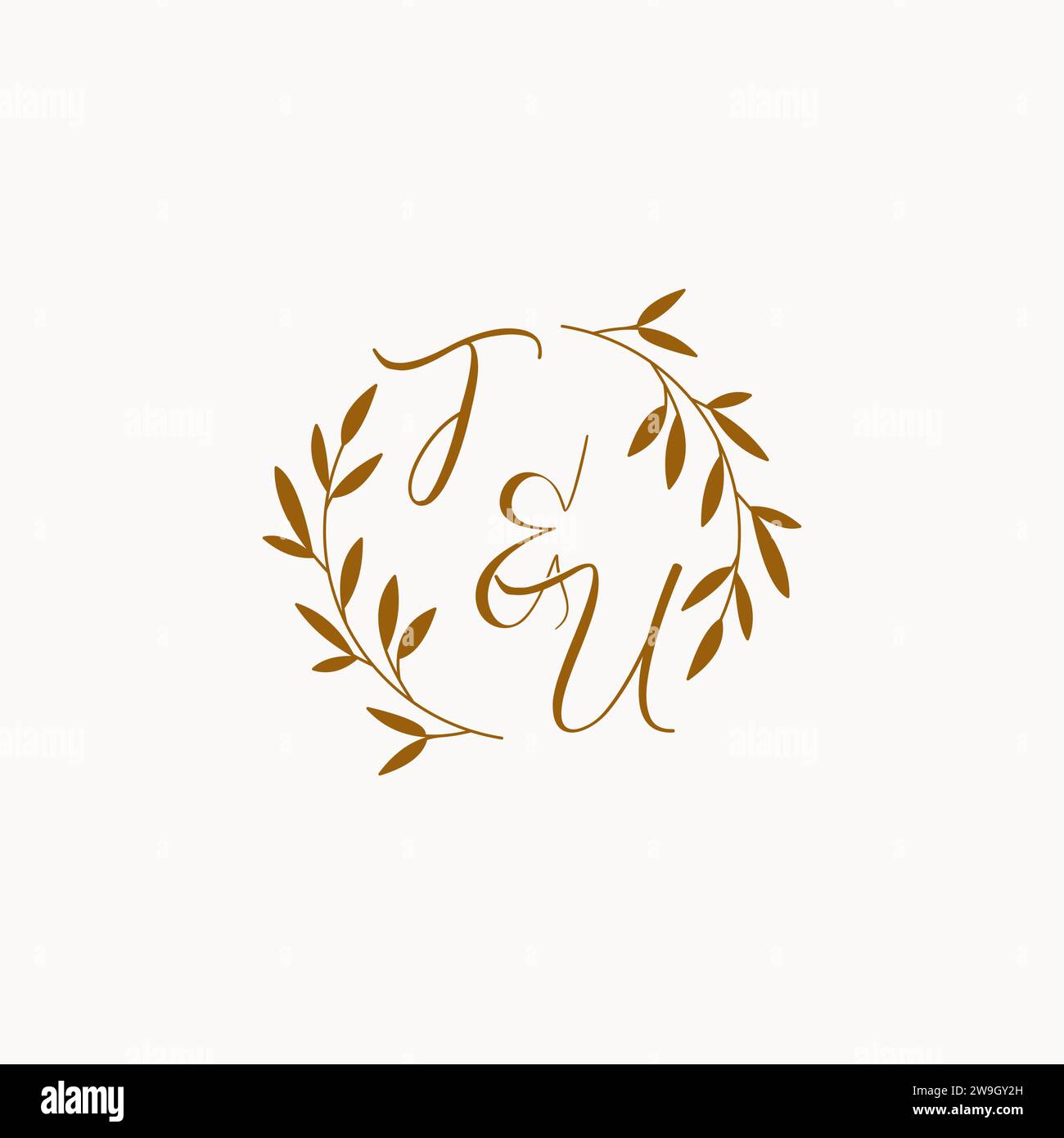 TU initial wedding monogram logo design Stock Vector