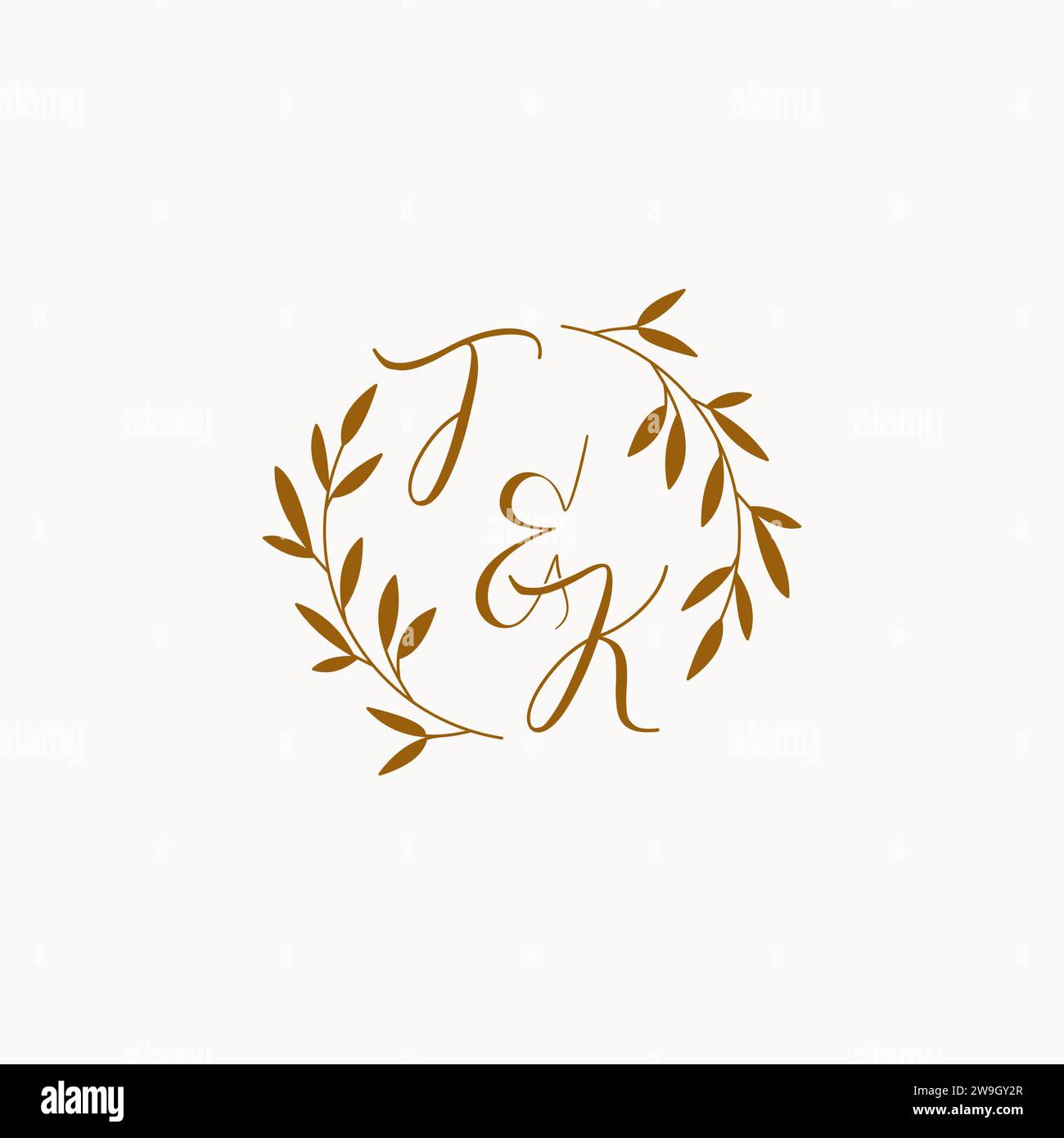 TK initial wedding monogram logo design Stock Vector