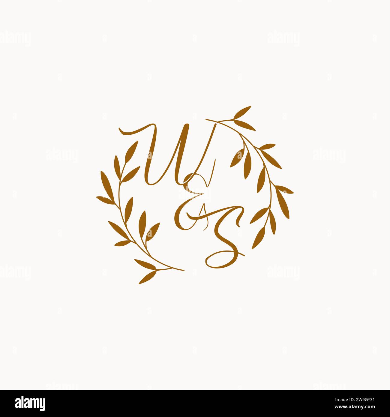 WS initial wedding monogram logo design Stock Vector
