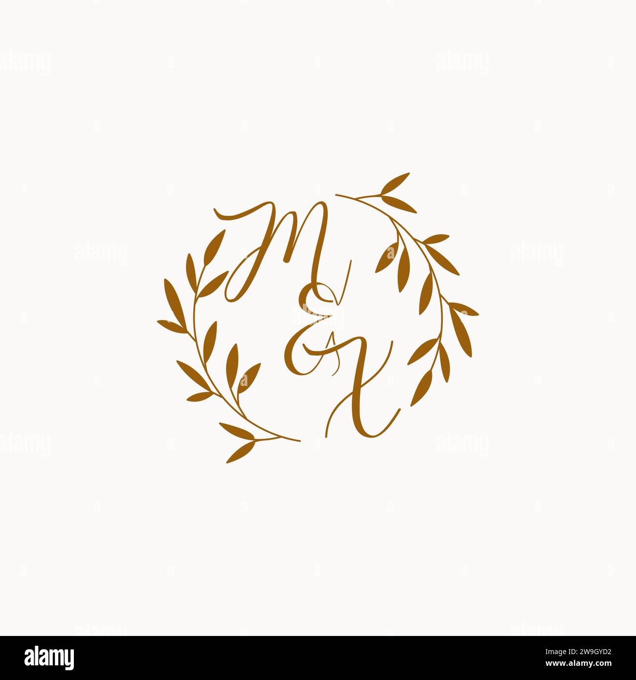 MX initial wedding monogram logo design Stock Vector