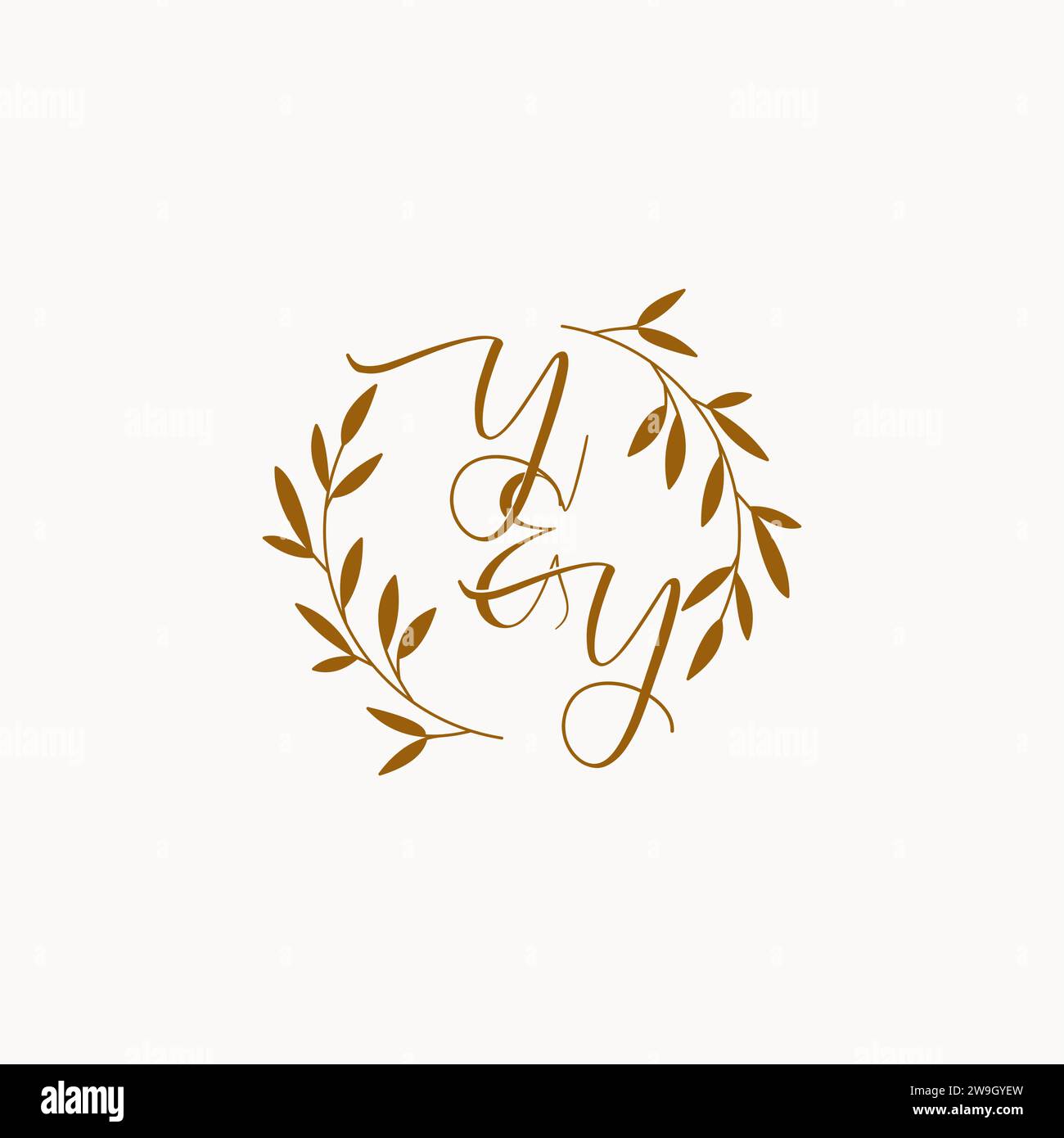 YY initial wedding monogram logo design Stock Vector