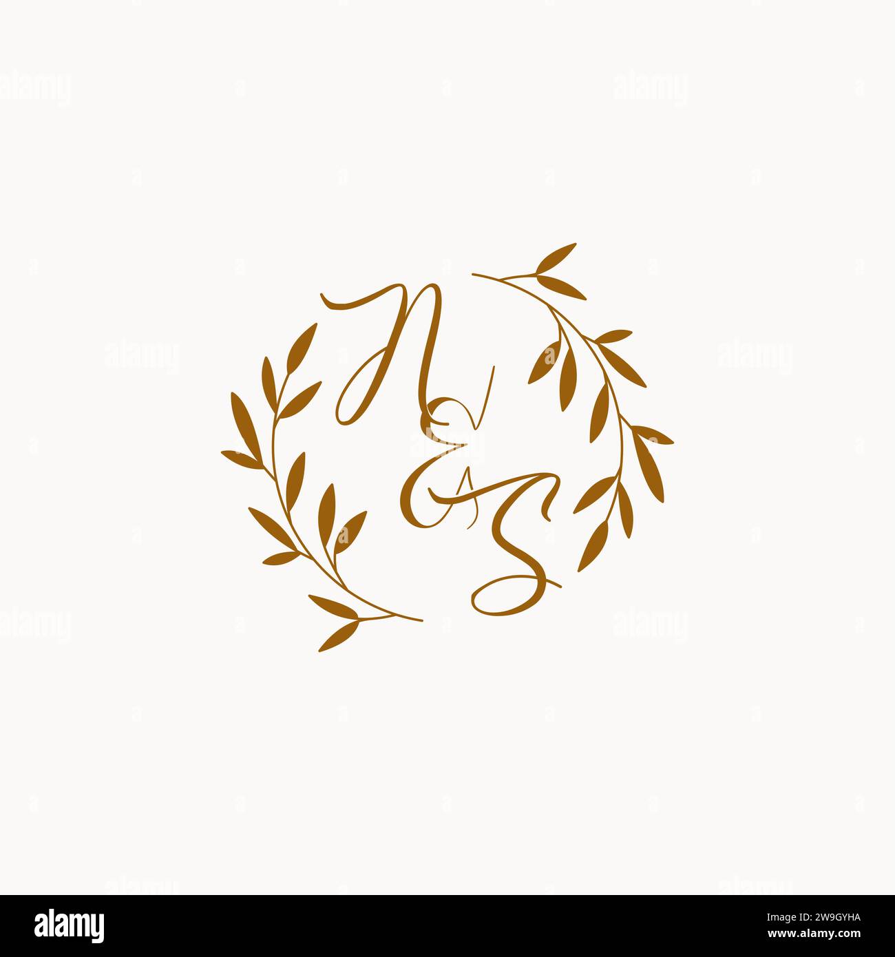 NS initial wedding monogram logo design Stock Vector