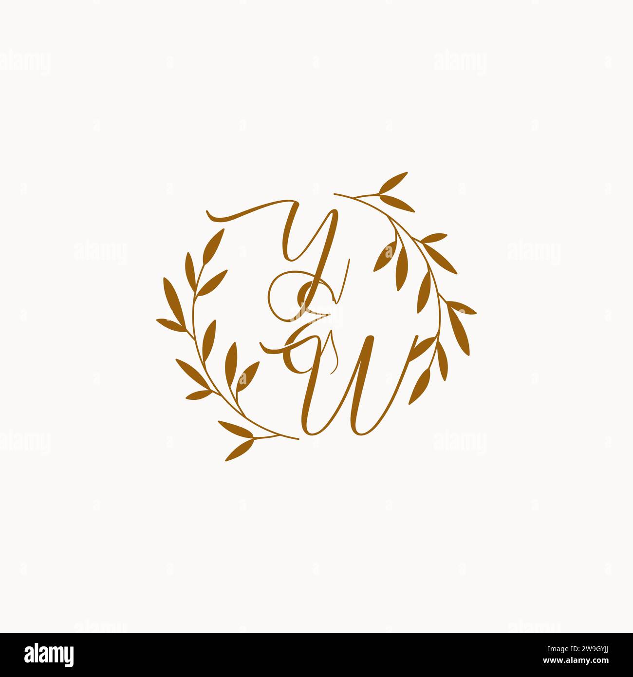 YW initial wedding monogram logo design Stock Vector