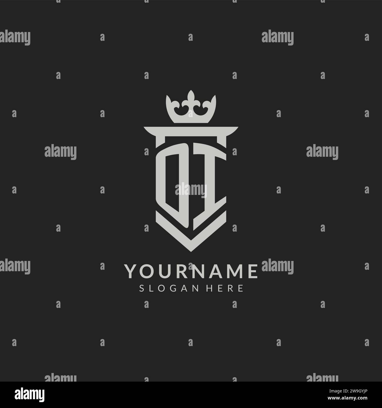 Initial OI shield and crown logo style vector graphic Stock Vector ...
