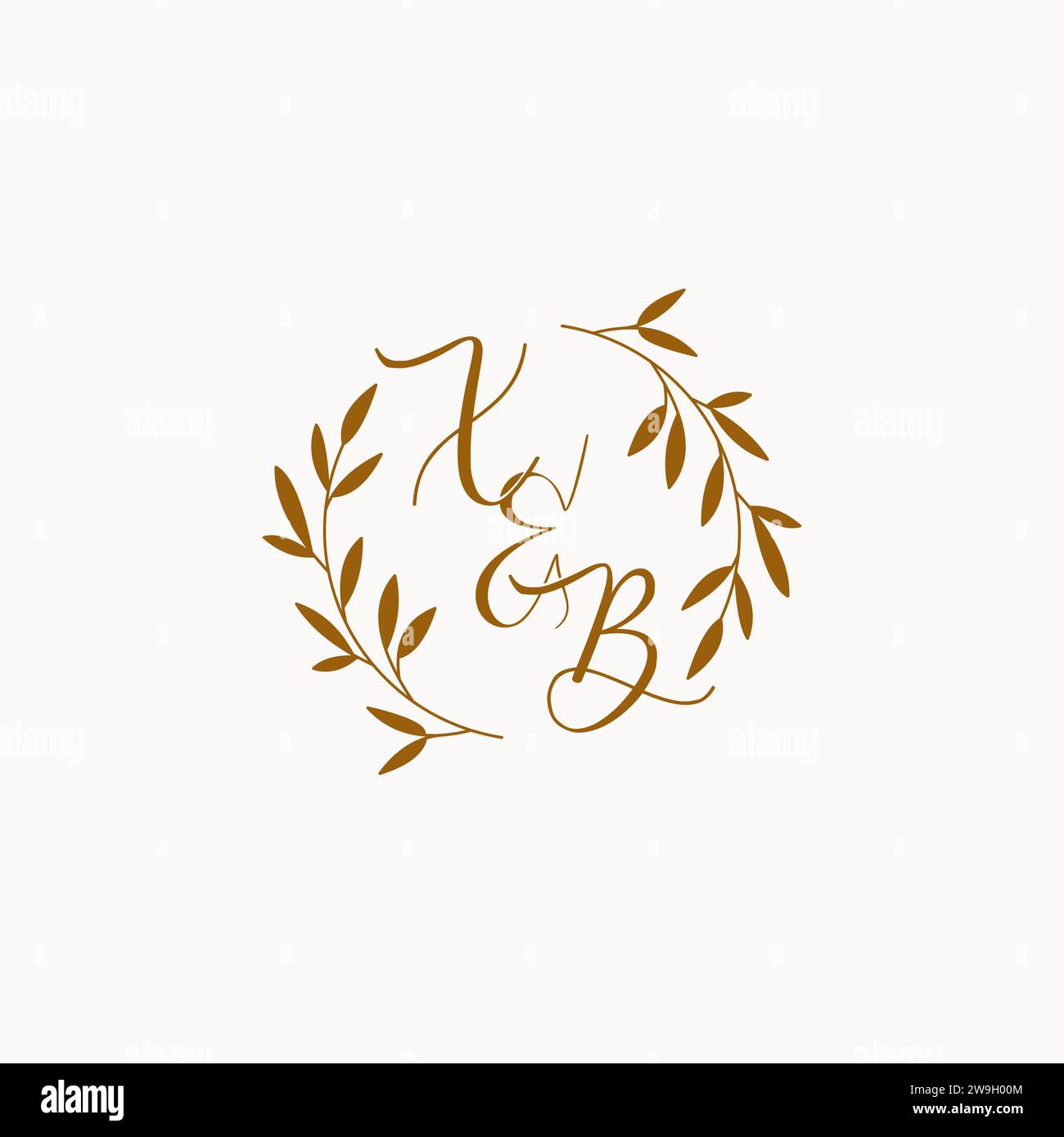 XB initial wedding monogram logo design Stock Vector
